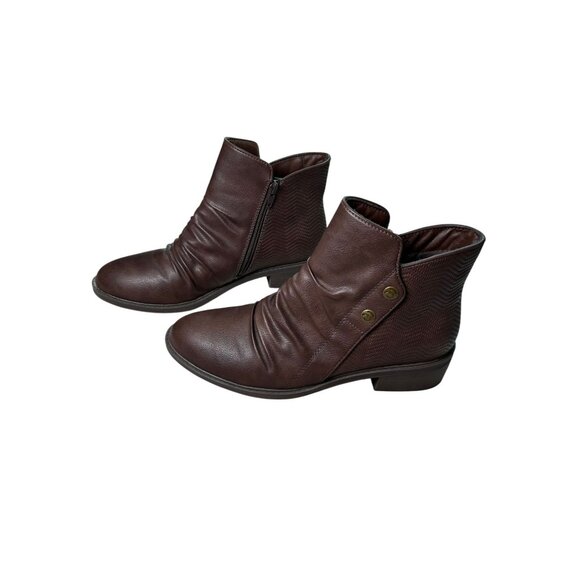 Baretraps Stevie Bootie Ankle Boots Womens Sz 9.5 Dark Brown Zip sides - Picture 13 of 16